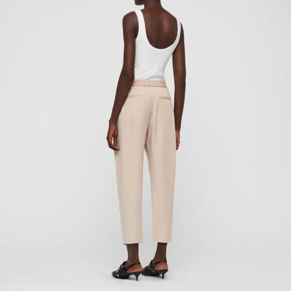 All Saints Alva Trousers Tapered Pant sz 4 Relaxed Blush Pink Ankle Crop Pockets - Picture 6 of 14